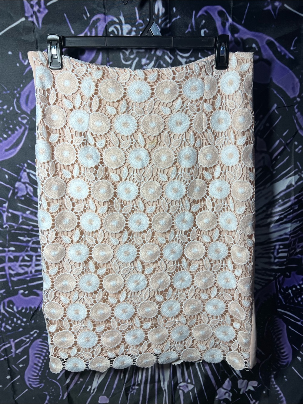 NWT 129$ Msrp Calvin Klein Cream Lace Pencil Skirt